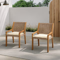 Wicker Dining Chairs Set Of 2 With Cushions Armchairs Reading Chair Accent Chair Leisure Chair Reception Chair