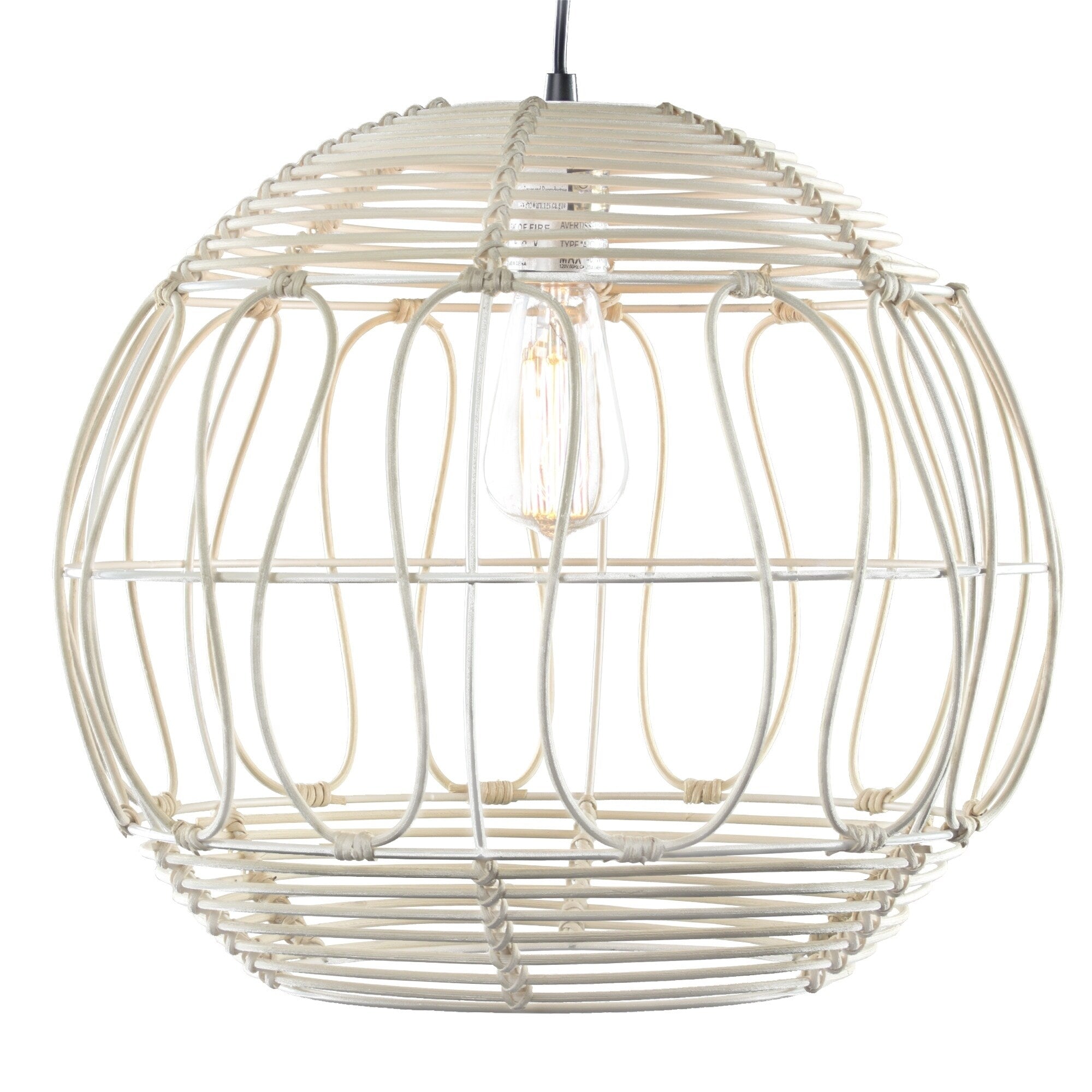 Wicker Globe Style Hanging Pendant Lamp 16