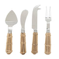 Wicker Handle Cheese Knife Set Stainless Steel Entertaining Tools For Cheese Boards Appetizers