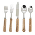 Wicker Handle Flatware Set Stainless Steel Dining Utensils For Everyday Entertaining