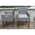Havenside Home Eilana Wicker And Eucalyptus Arm Chairs With Cushions Set Of 2