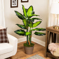 50 Artificial Wide Leaf Green Dieffenbachia Potted Plant