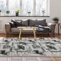 Wild Life Collection Beige Black Area Rug