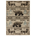 Wild Life Collection Beige Cream Area Rug