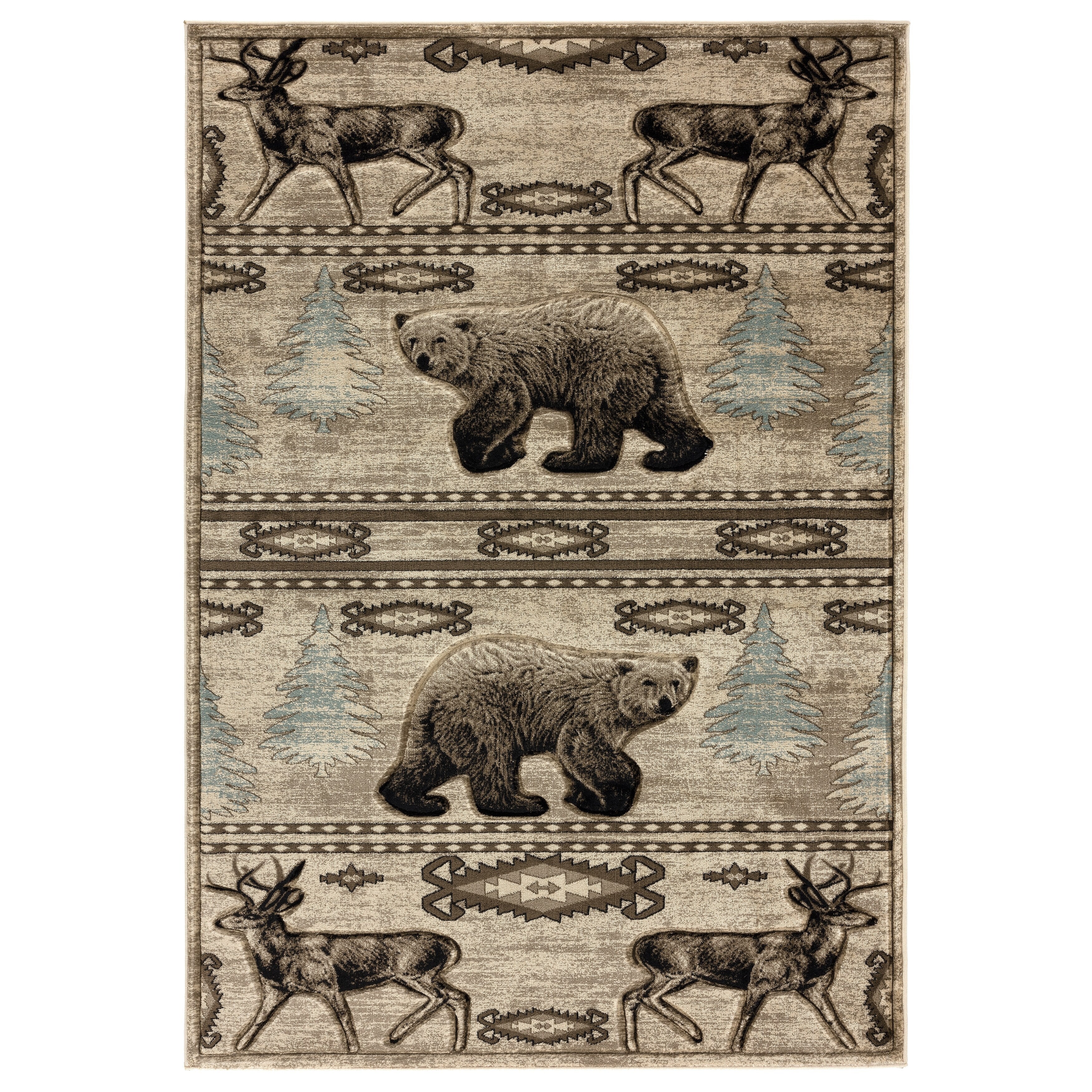 Wild Life Collection Beige Cream Area Rug