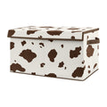 Wild West Cow Print Collection Boy Kids Fabric Toy Bin Storage Brown And Cream Western Southern Country Animal