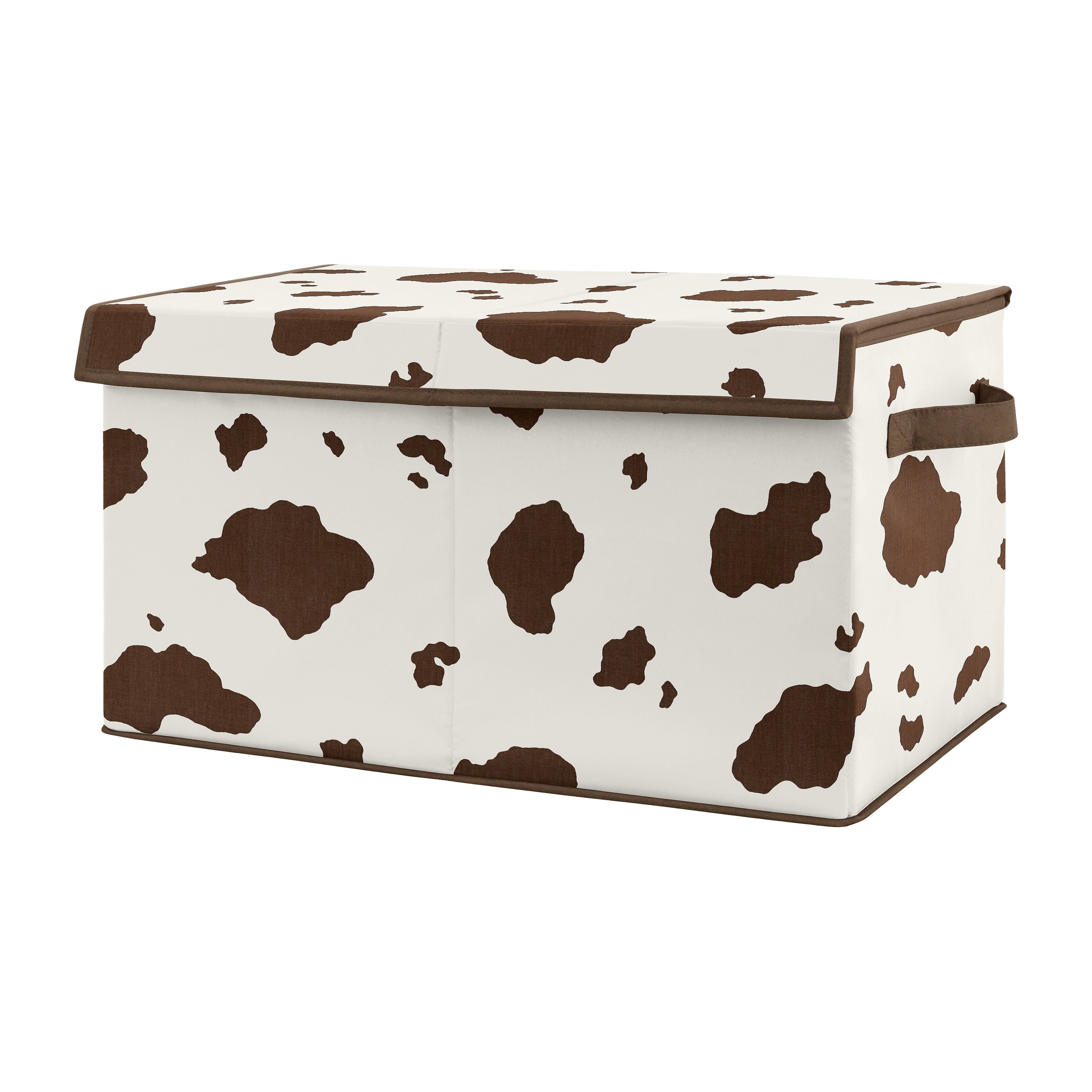 Wild West Cow Print Collection Boy Kids Fabric Toy Bin Storage Brown And Cream Western Southern Country Animal