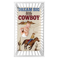 Wild West Cowboy Collection Boy Photo Op Fitted Crib Sheet Red Blue And Tan Western Southern Country Horse