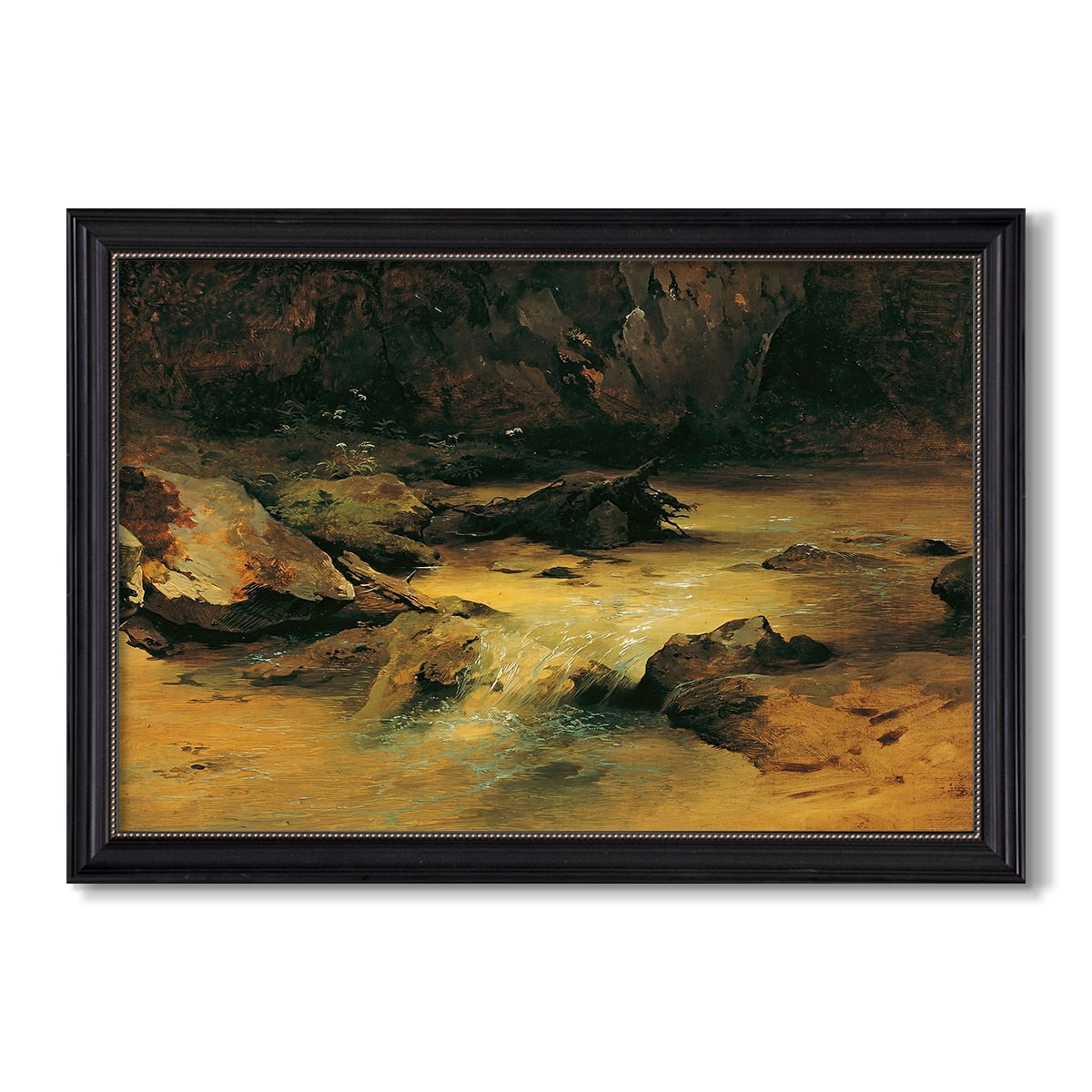 Wildbach Mid 19Th Century Friedrich Gauermann Custom Framed Canvas
