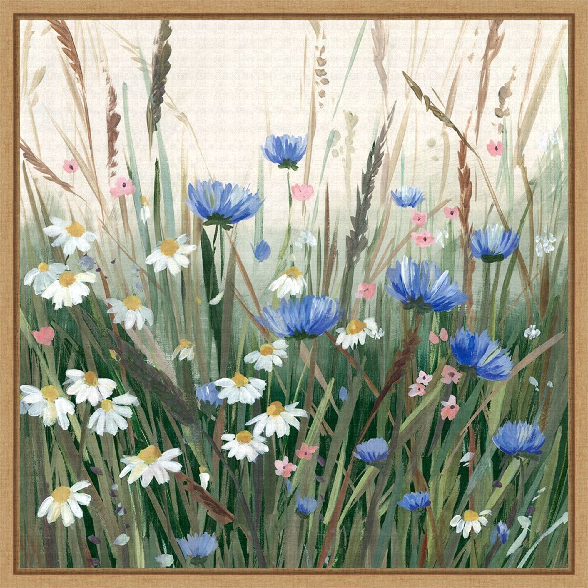 Wildflower Meadow In Bloom By Hannah Dawson Framed Canvas Wall Art