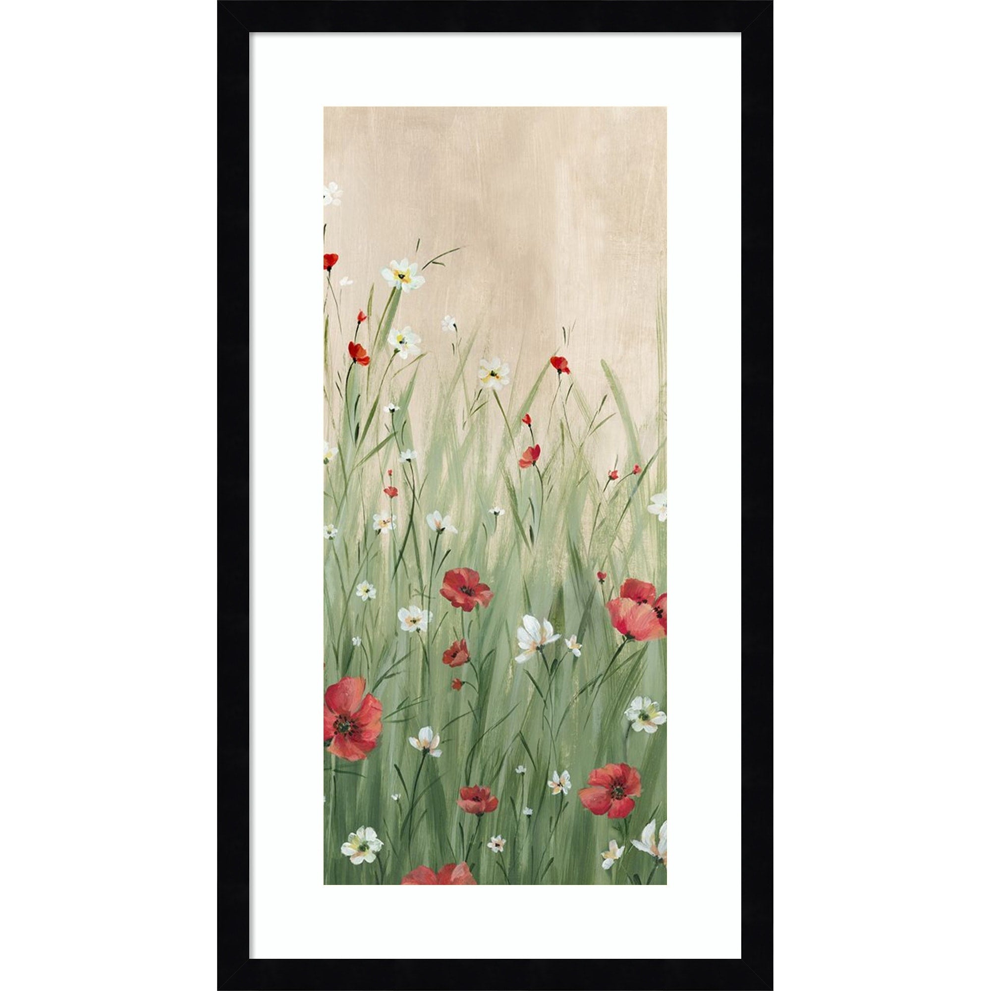 Wildflowers In Gentle Breeze No. 1 By Alex Black Wood Framed Wall Art Print