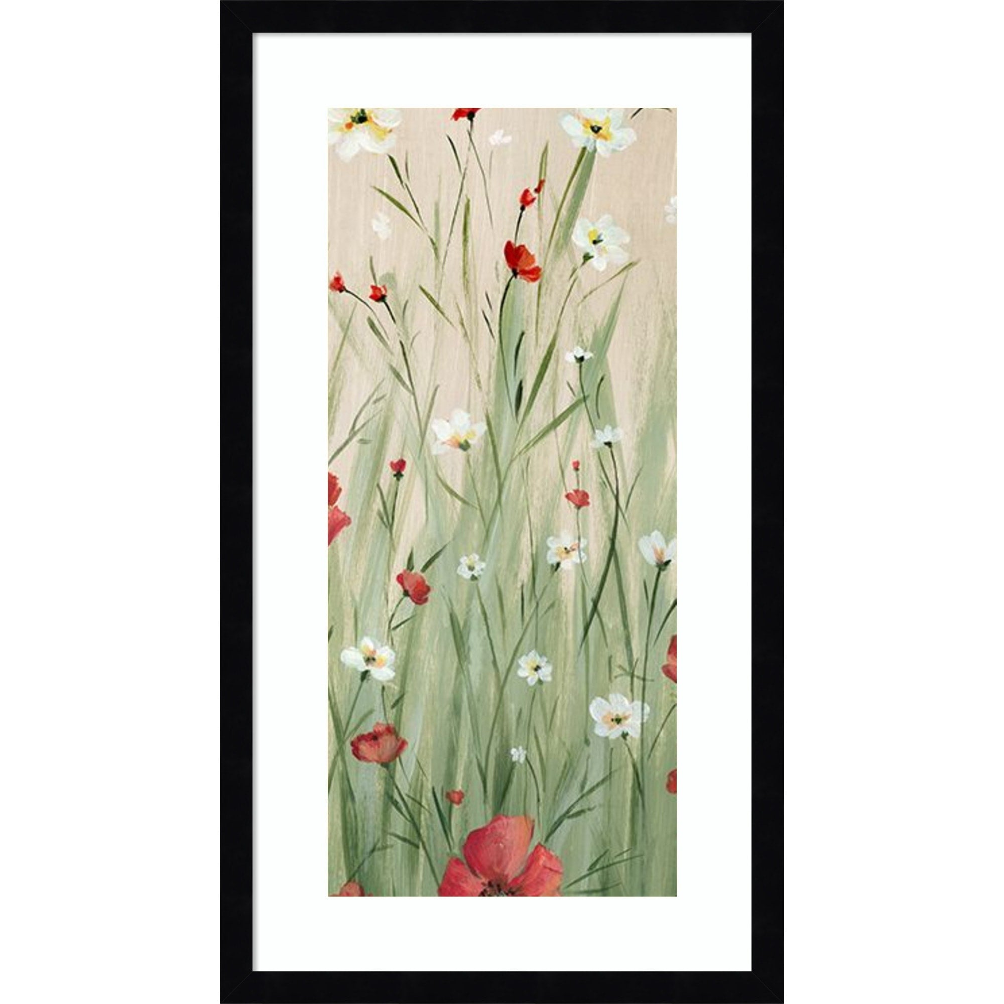 Wildflowers In Gentle Breeze No. 2 By Alex Black Wood Framed Wall Art Print