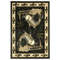 Wildlife Collection Dark Green Polypropylene Area Rug