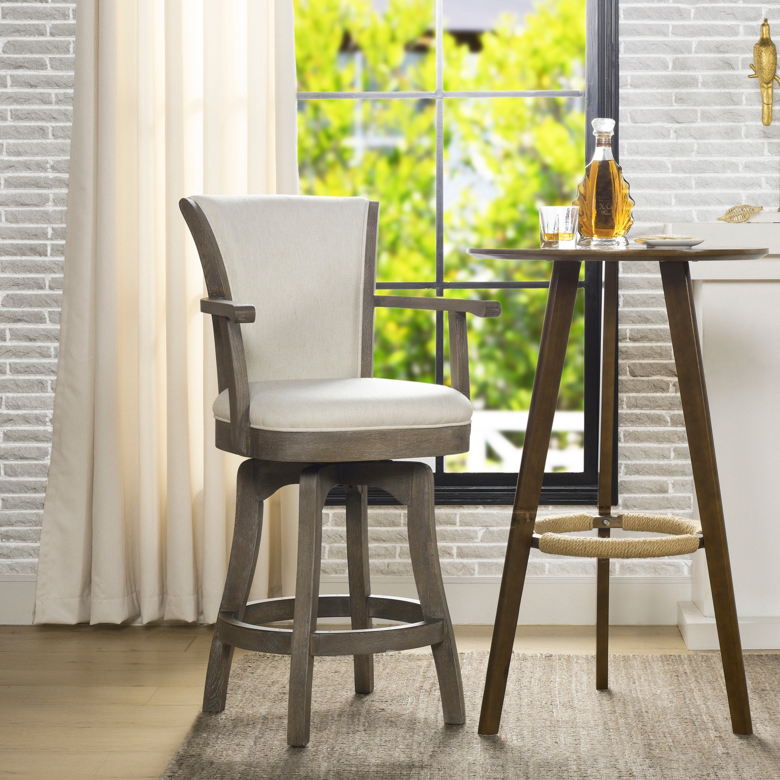 The Gray Barn Primrose Swivel Stool With Armrests