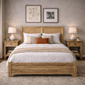 Willow Cane Solid Wood Panel Bed