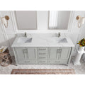 72 X 22 Aberdeen Double Bowl Sink Bathroom Vanity With 2 In Quartz