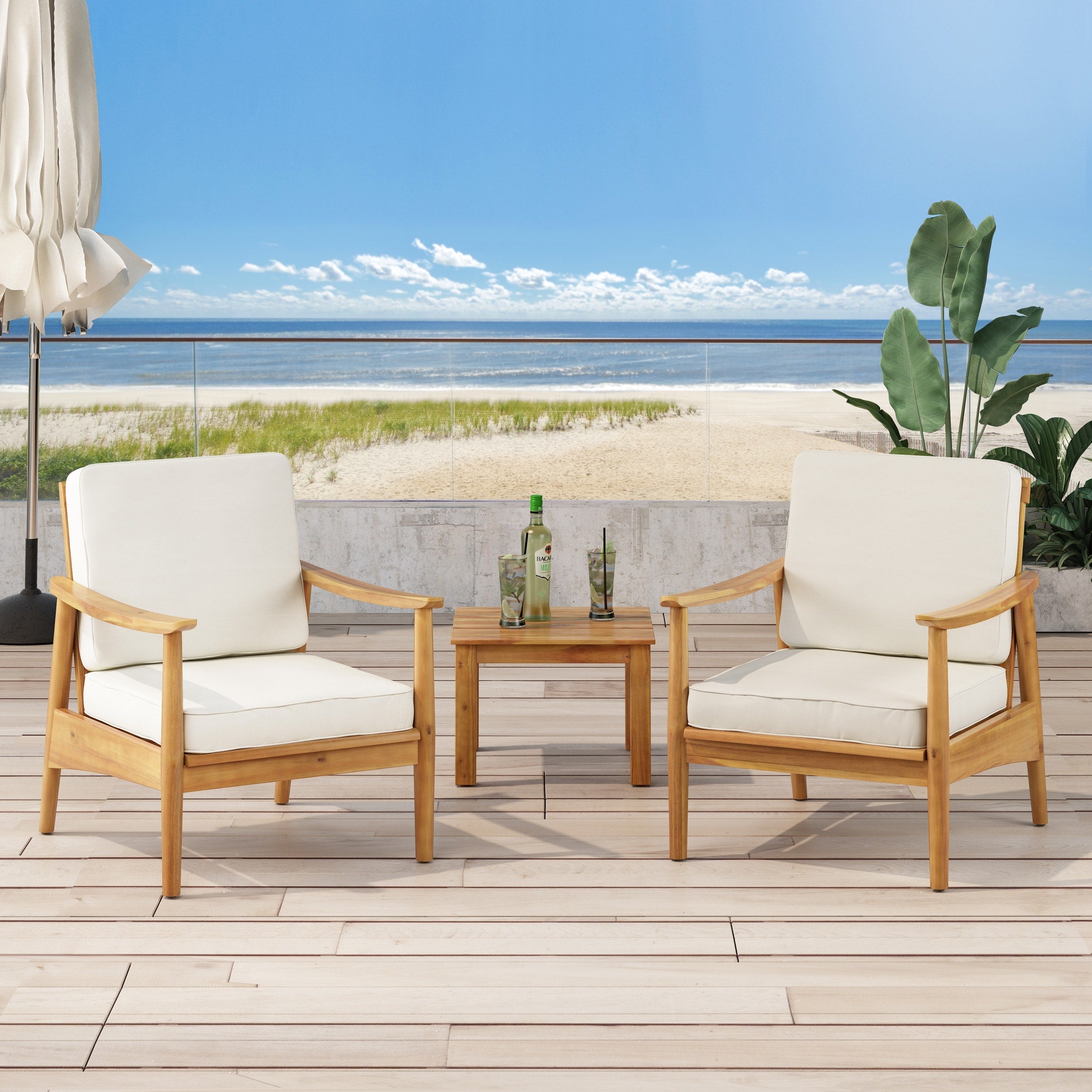 Willowbrook Acacia Wood Club Chairs By Christopher Knight Home