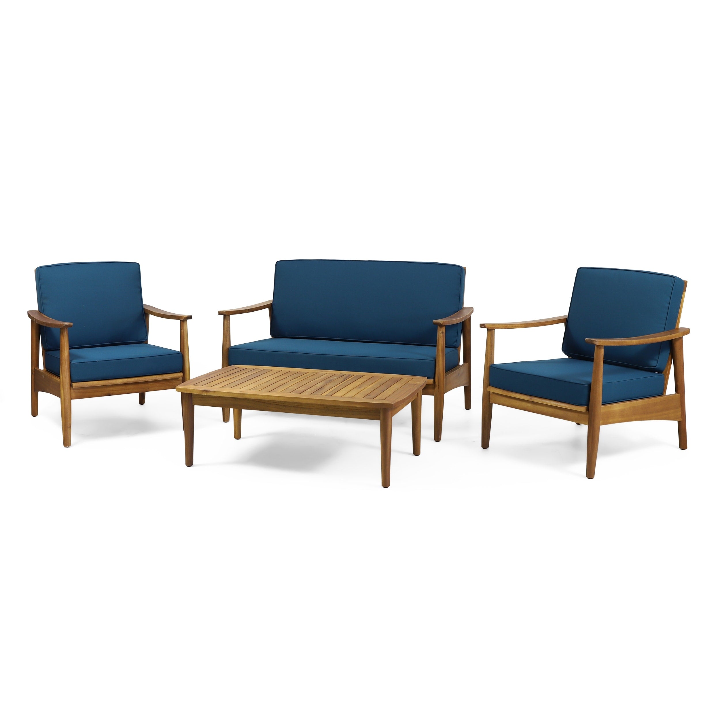 Willowbrook Acacia Wood 4 Seater Chat Set By Christopher Knight Home