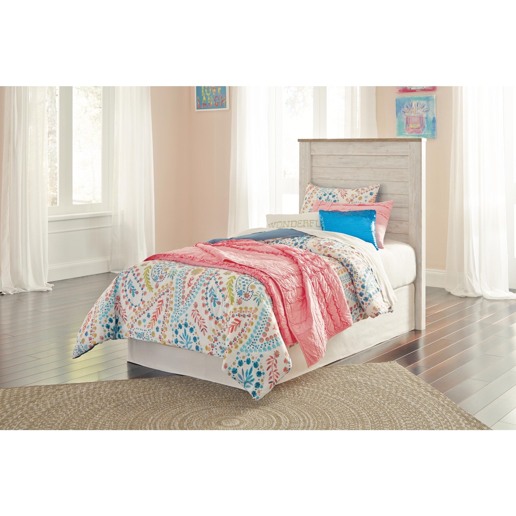 Willowton Twin Panel Headboard White Wash