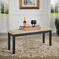 Wilmington Gold Microfiber Black Wood Base 48 Inch Dining Bench By Inspire Q Classic