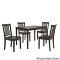Wilmington Ii 48 Inch Rectangular Antique Black 5 Piece Dining Set By Inspire Q Classic