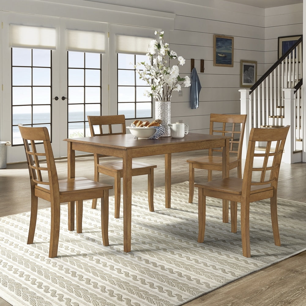 Wilmington Ii 48 Inch Rectangular Oak Finish 5 Piece Dining Set By Inspire Q Classic