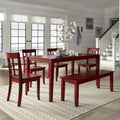 Wilmington Ii 60 Inch Rectangular Antique Berry Red Dining Set By Inspire Q Classic