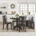 Wilmington Ii Round Pedestal Base Antique Black Breakfast Nook Set By Inspire Q Classic