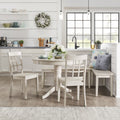 Wilmington Ii Round Pedestal Base Antique White Breakfast Nook Set By Inspire Q Classic