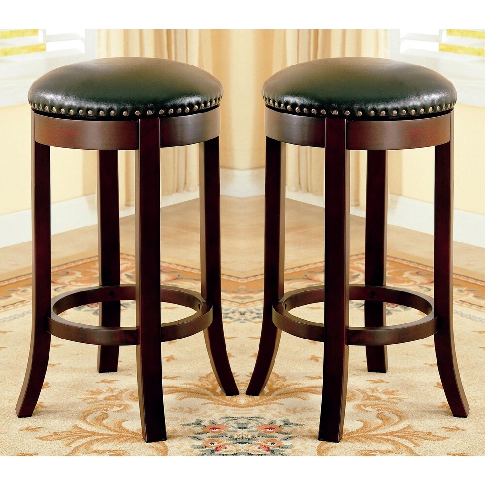 Wilmington Swivel Bar Stools With Nailhead Trim