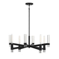 Windamere 4 Light Chandelier In Textured Black With Polished Nickel Accents