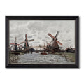 Windmills Near Zaandam 1871 Claude Monet Custom Framed Canvas