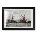 Windmills Near Zaandam 1871 Claude Monet Custom Framed Print