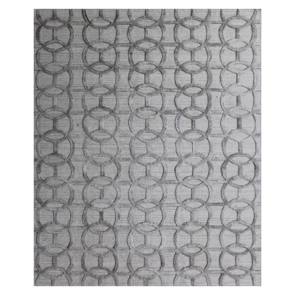 Windsor Handloomed Wool Bamboo Silk Silver Area Rug 8 X 10