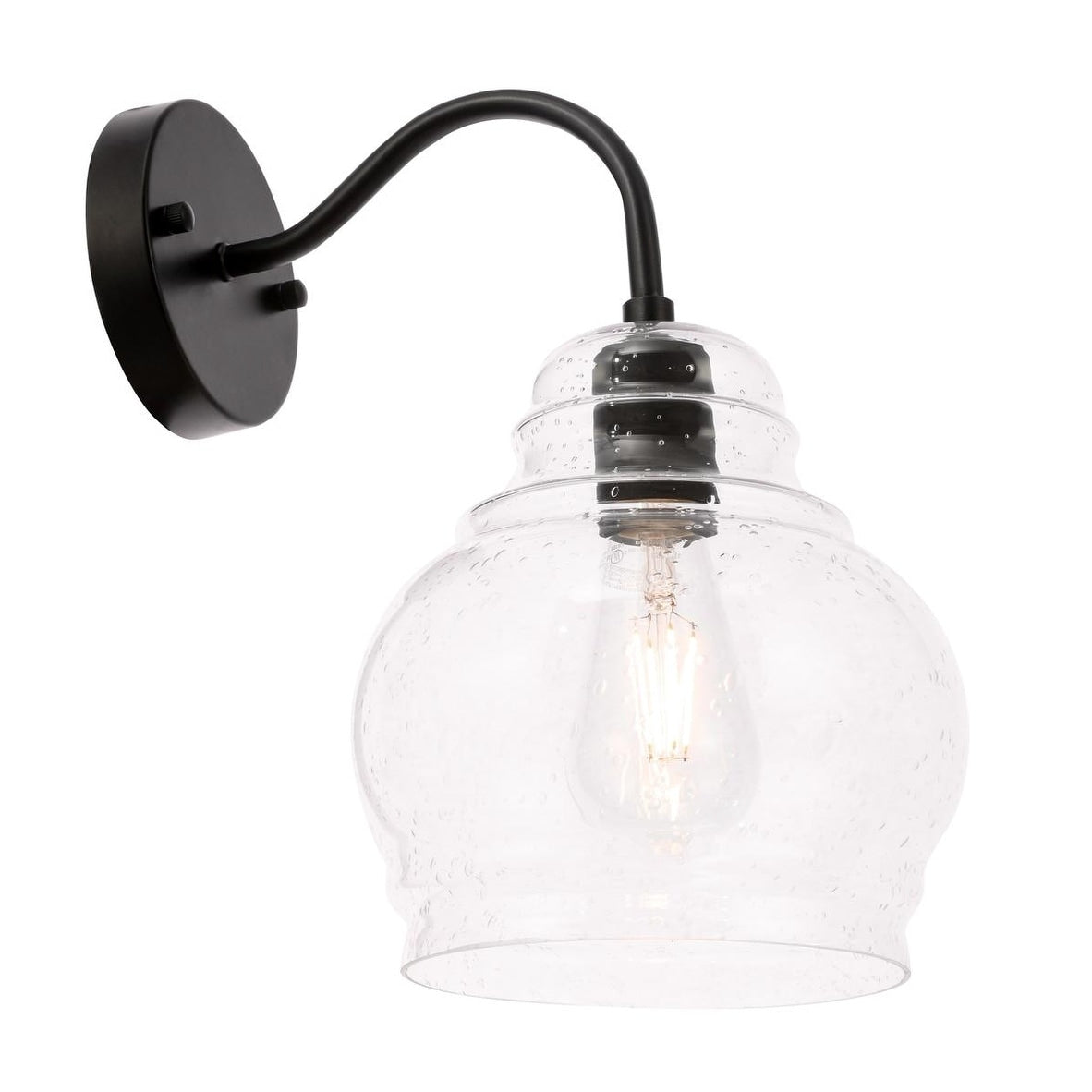 Ivy Terrace Windston 1 Light Clear Bubbled Glass Wall Sconce