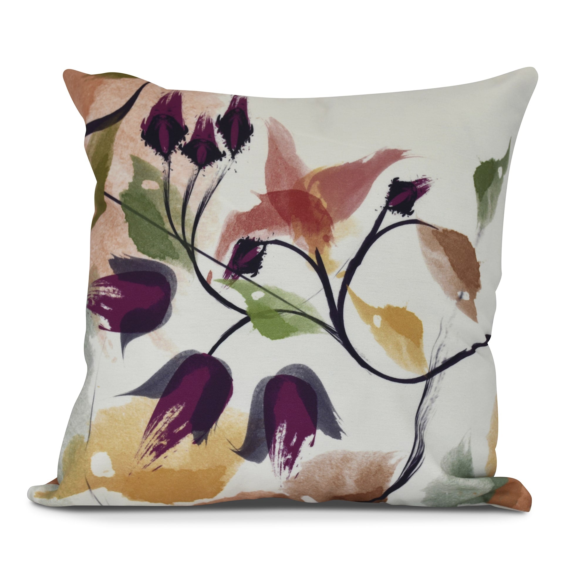 Windy Bloom Floral Print Pillow