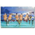 Wine On The Jetty By Ronald West Gallery Wrapped Canvas Giclee Art 15 In X 24 In