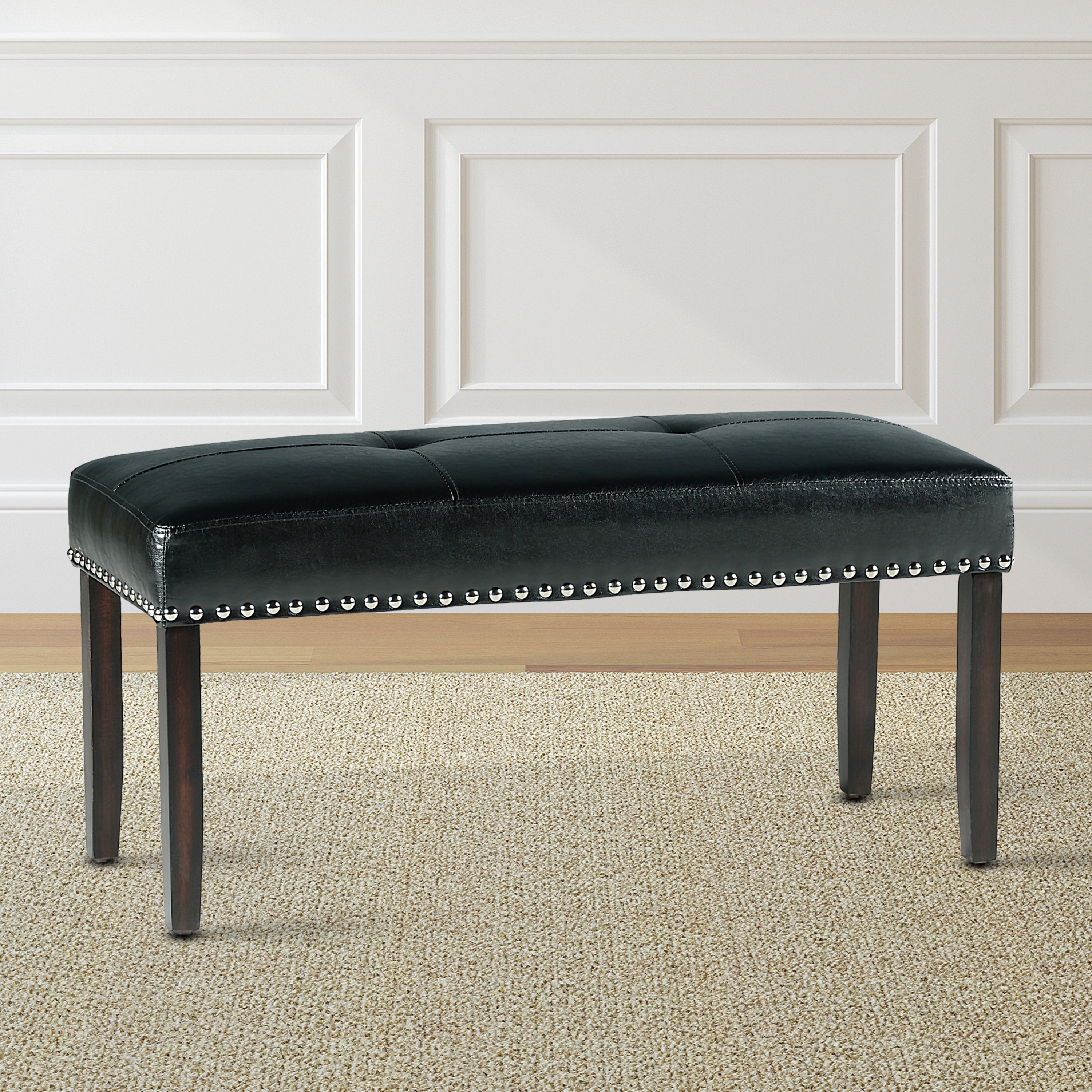Winlock Faux Leather Dining Bench With Nailheads By Greyson Living