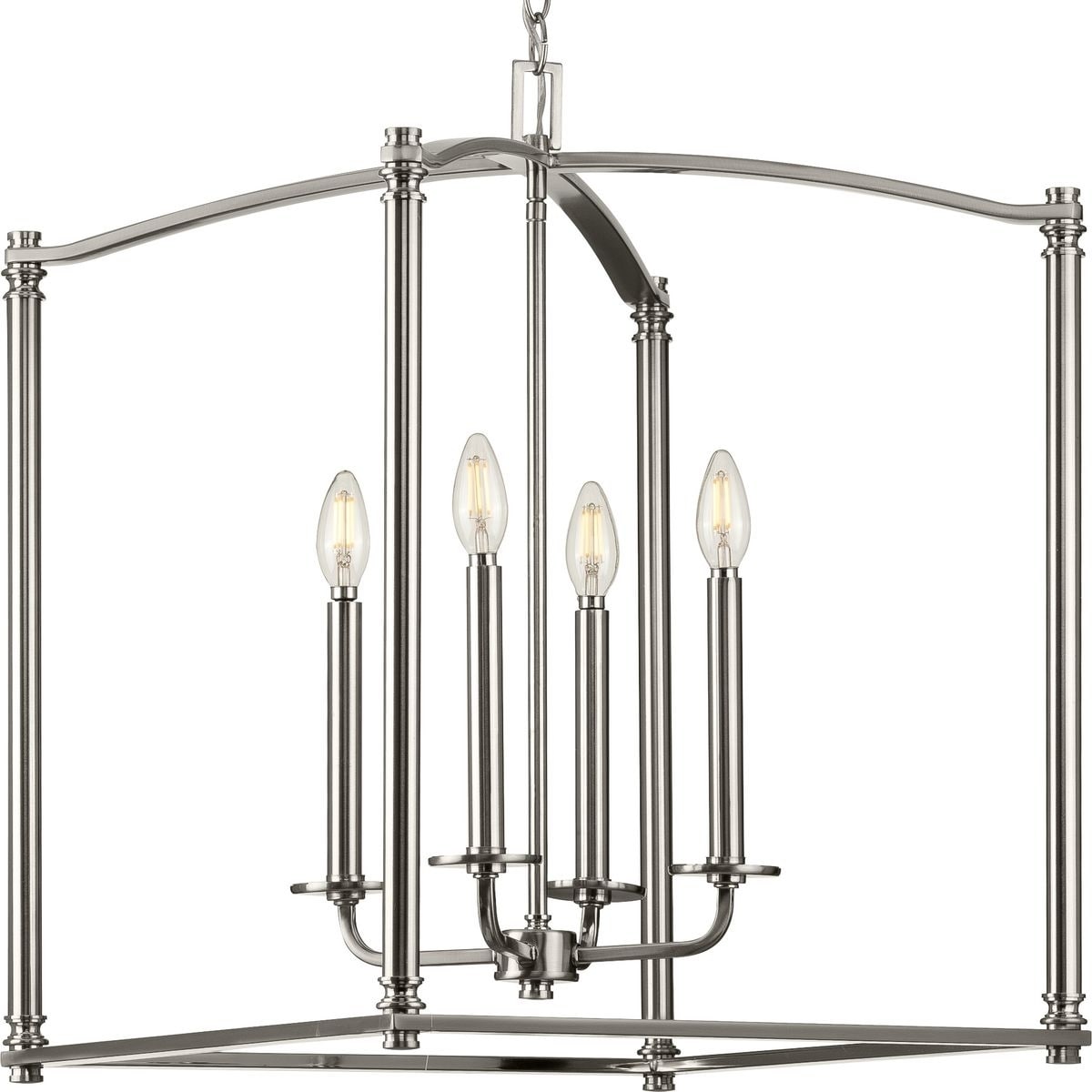Winslett Collection Brushed Nickel Four Light Foyer 11.8 X 22.85 X 12.6