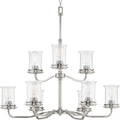 Winslett Collection Brushed Nickel Nine Light Chandelier 16 X 36 X 15.5