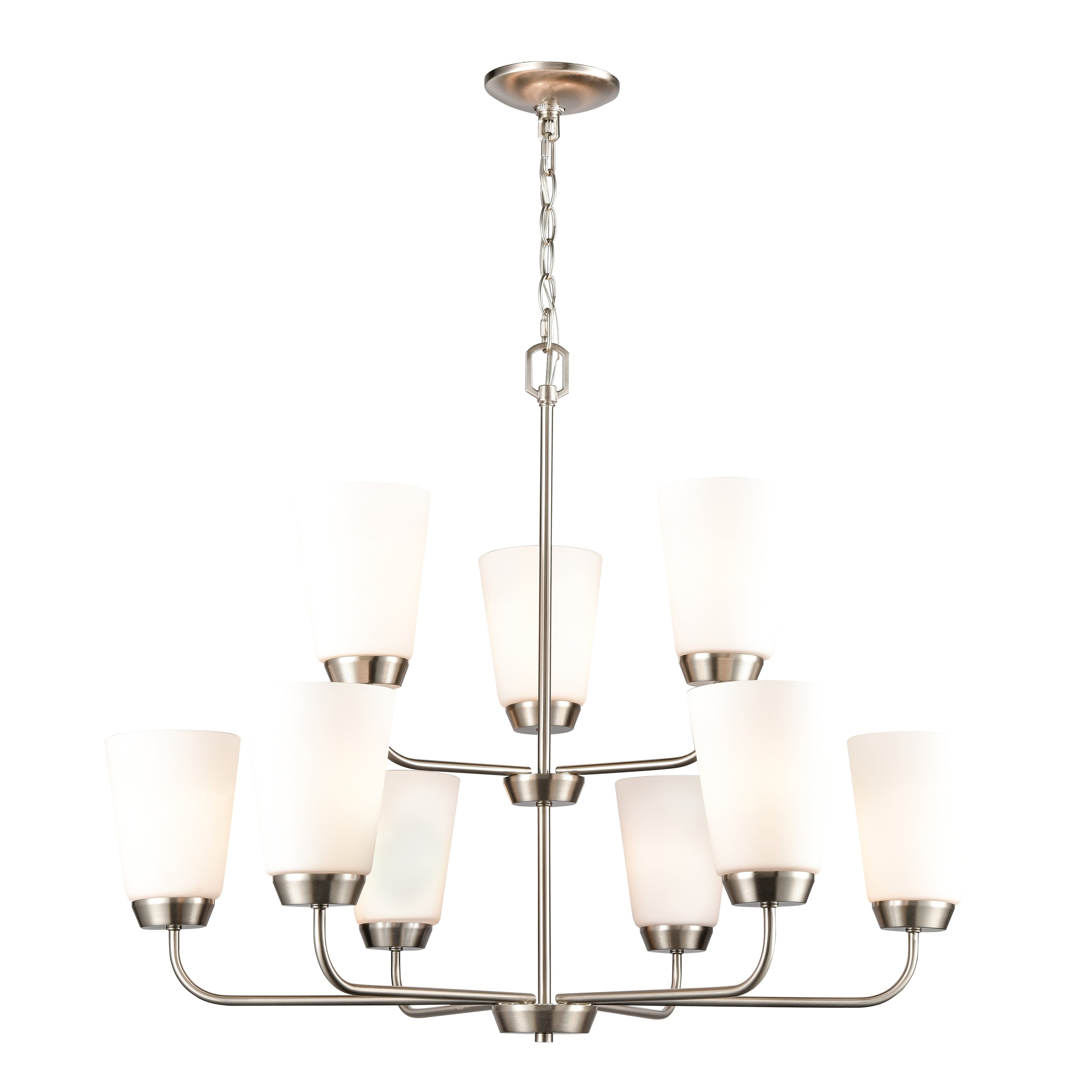 Winslow 19 Inch Wide 3 Light Chandelier In Brushed Nickel