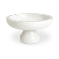 Winslow Bowl Rajnagar White Marble Artisan Made Classic Pedestal Form White