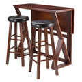 Winsome Harrington 3 Piece Walnut Dining Set With Drop Leaf Table
