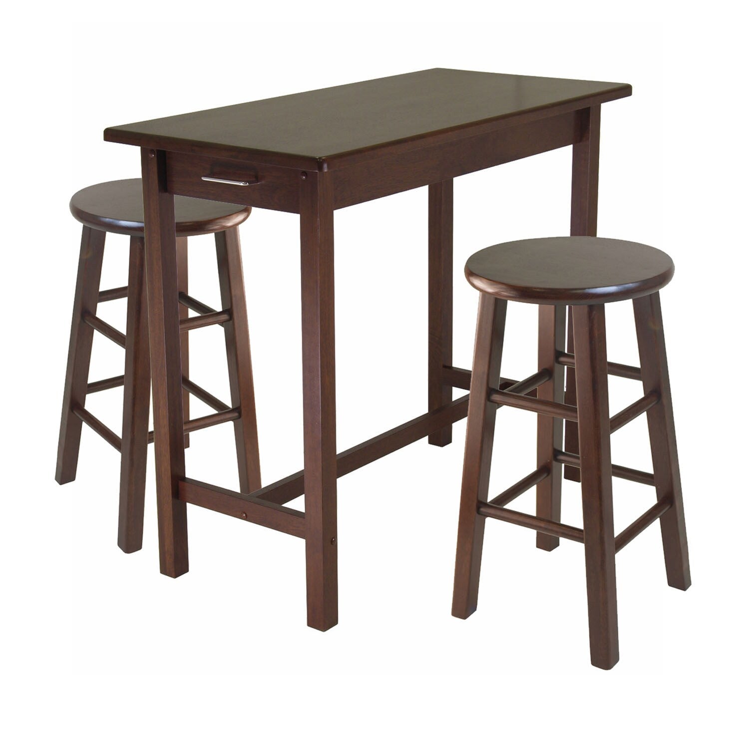 Winsome 3 Piece Rectangle Breakfast Table Set With 2 Stools