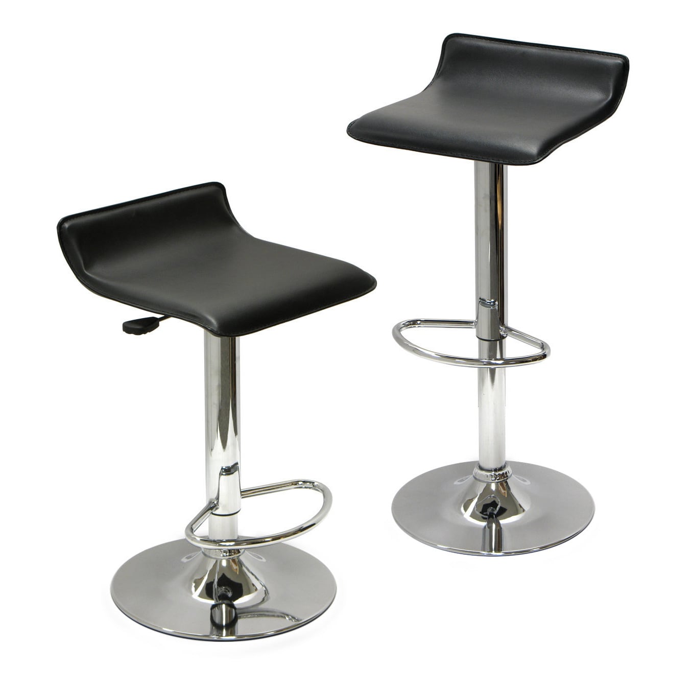 Spectrum Set Of 2 Adjustable Air Lift Stool Black Faux Leather Rta