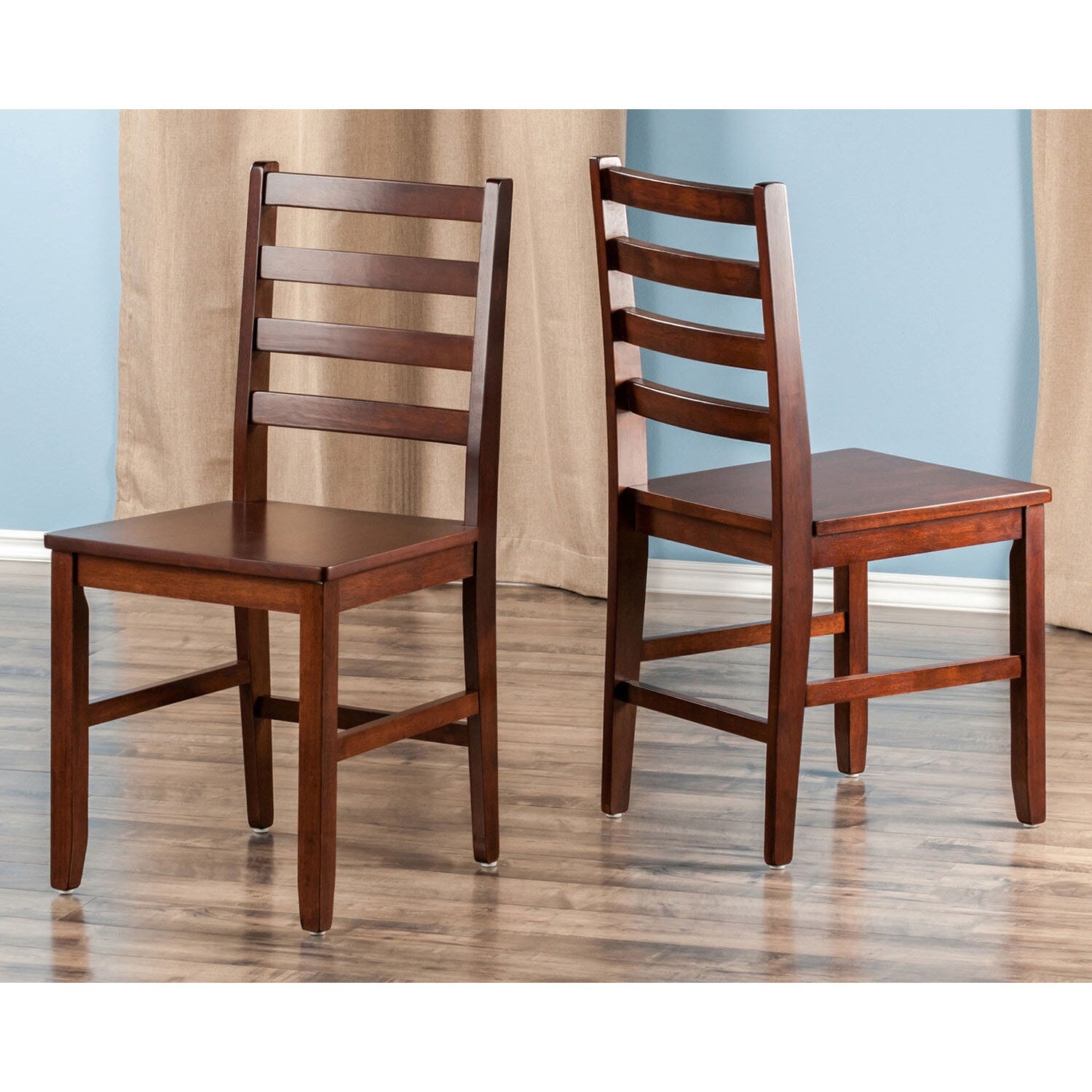 Winsome Hamilton Wooden Ladder Back Dining Chairs Set Of 2