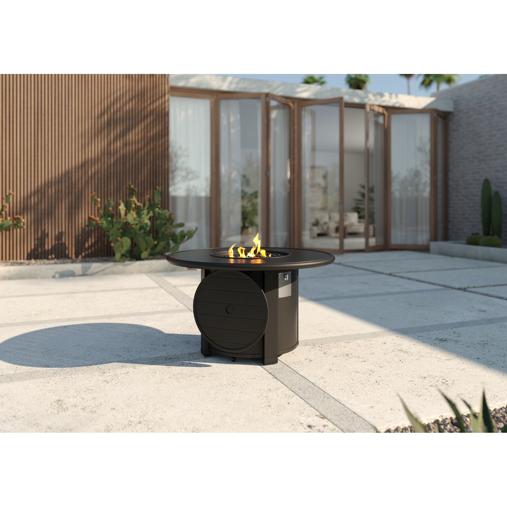 Winston 44 Inch Round Slat Top Fire Pit