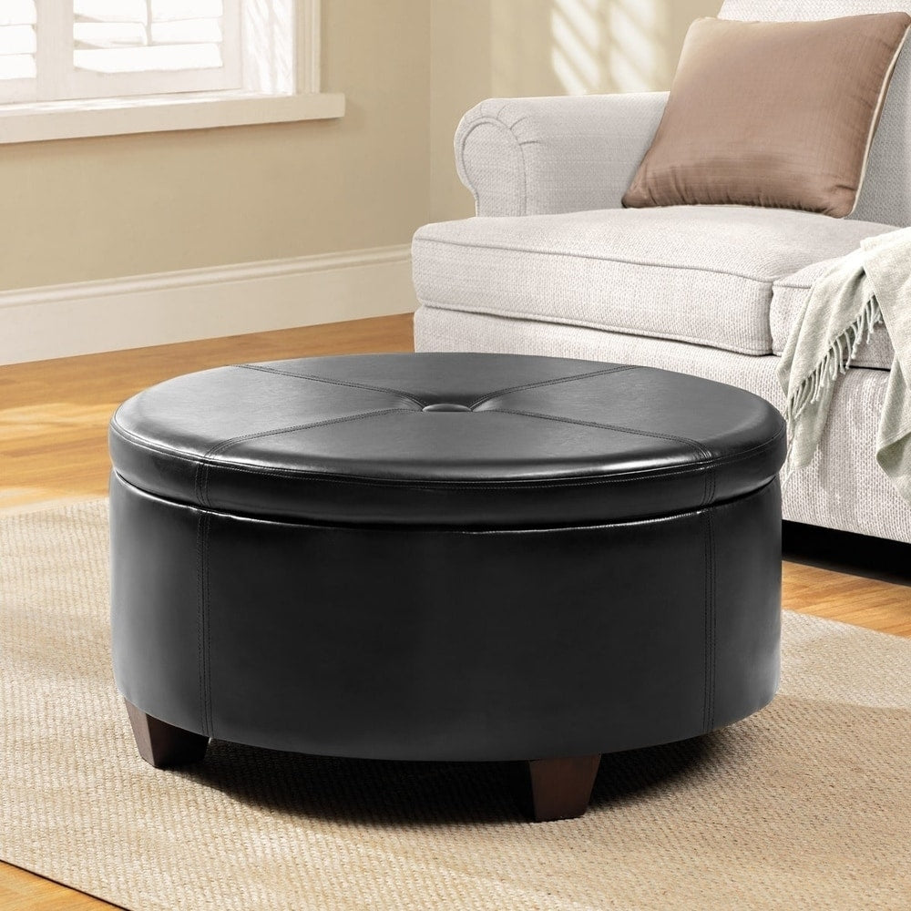 Copper Grove Julius Large Round Button Top Storage Ottoman