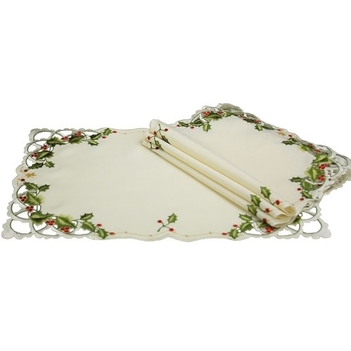 Winter Berry Collection Christmas Placemats 12 By 18 Inch Set Of 4