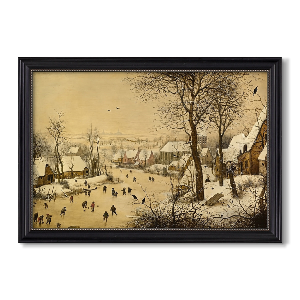 Winter Landscape With 1565 Pieter Bruegel The Elder Custom Framed Canvas